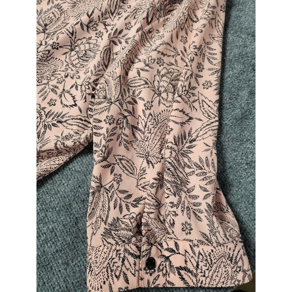 Catherines Button Up Pintuck Shirt Sz 3X 26/28W Floral Stretch Collared Workwear - Picture 9 of 10